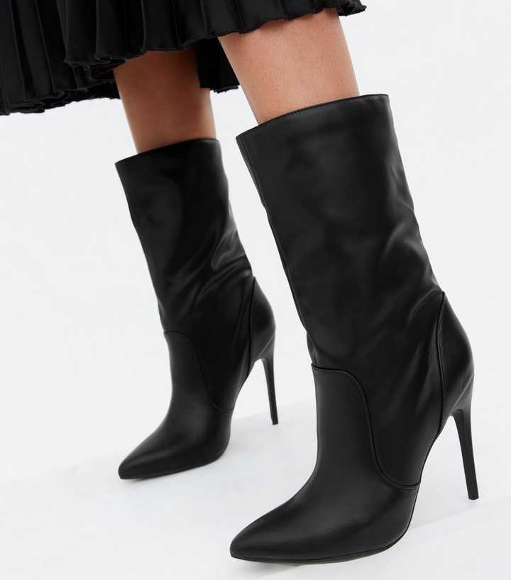 pointed calf boots