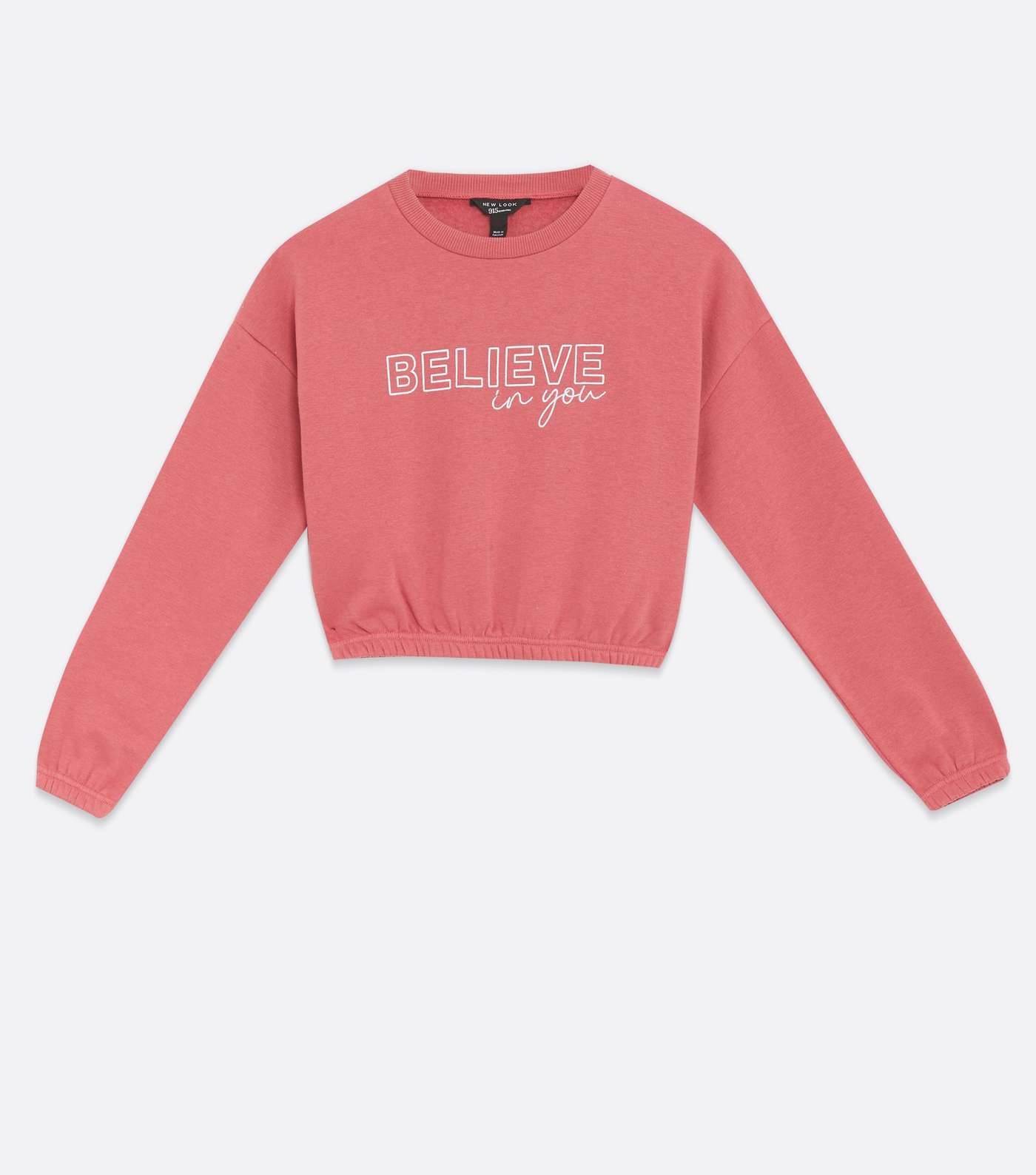 Girls Pink Believe In You Logo Crew Sweatshirt Image 5