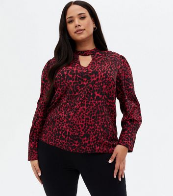 red leopard print plus size