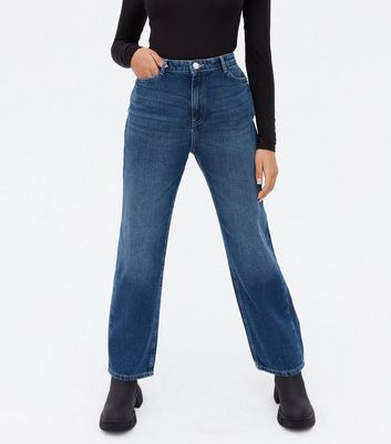 High Waist Straight Leg Jeans 