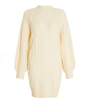 long cream jumper dress