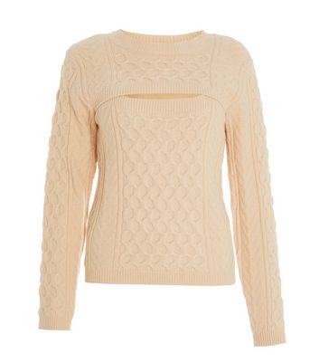 Click to view product details and reviews for Quiz Cream Cable Knit Cut Out Jumper New Look.