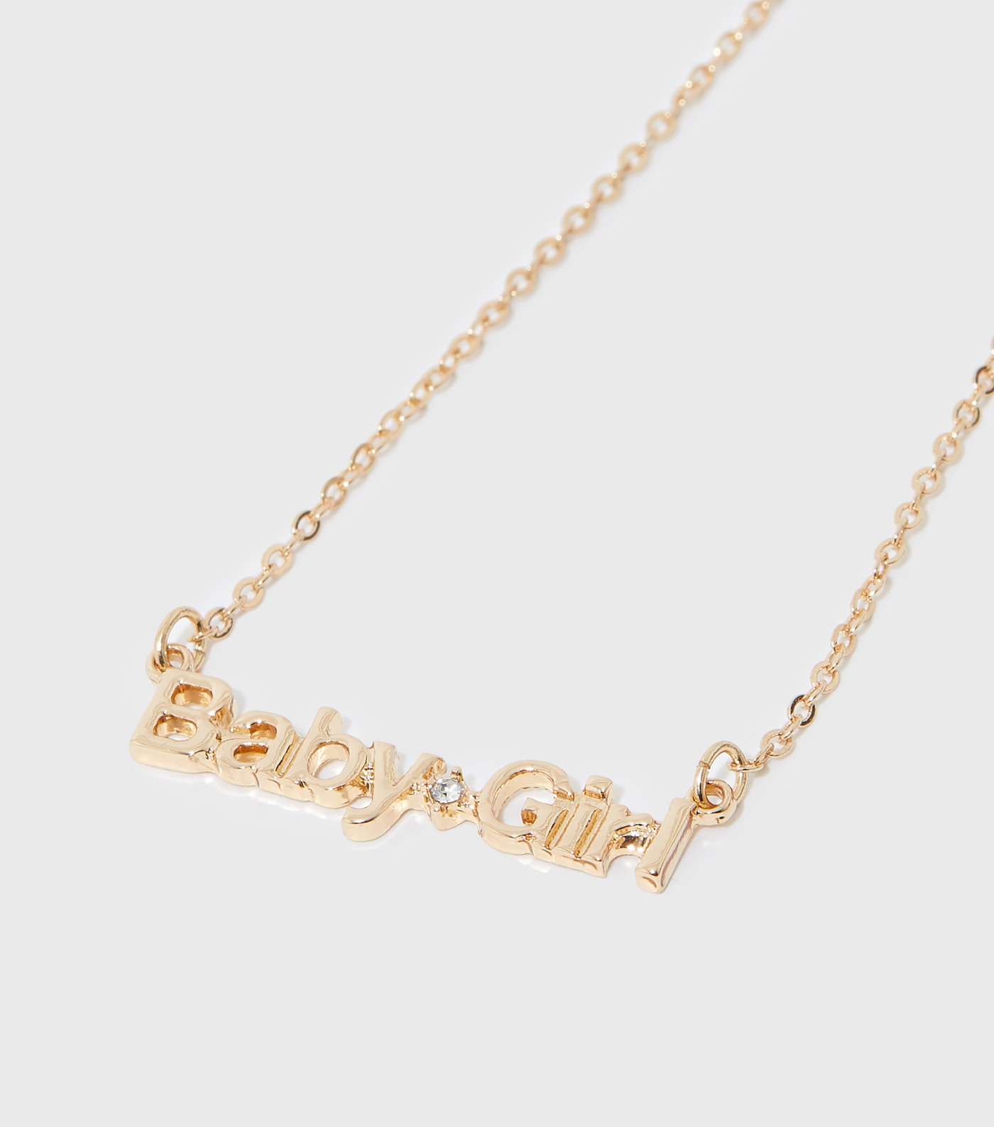 Girls Gold Baby Girl Diamanté Pendant Necklace Image 2