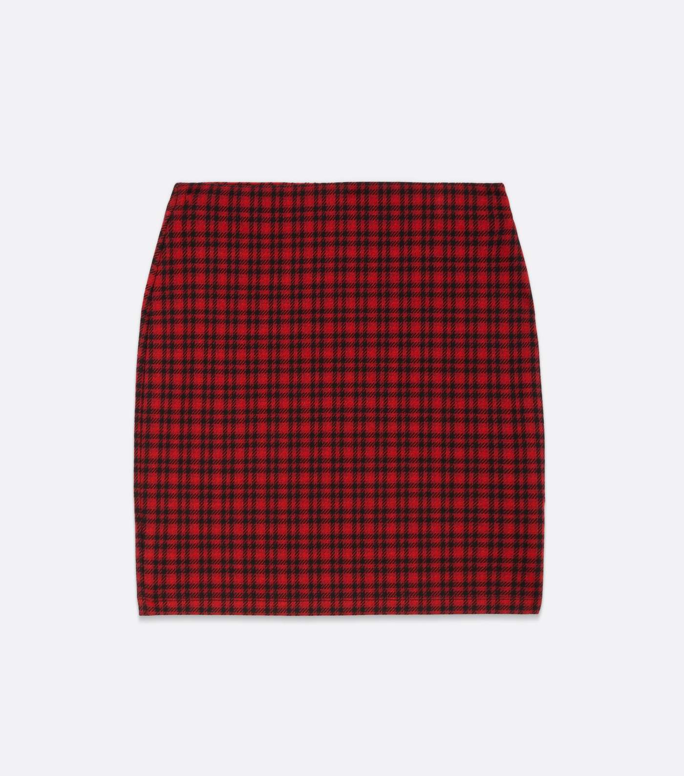Red Check Jersey Mini Tube Skirt Image 5