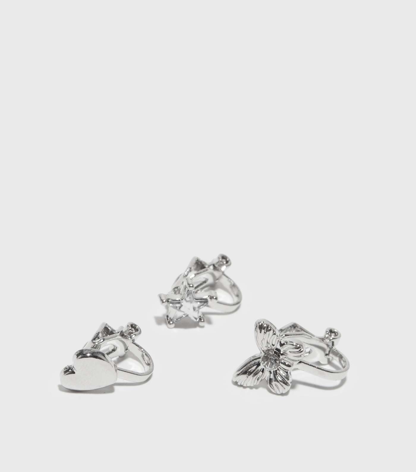 Girls Silver 3 Pack Clip On Earrings