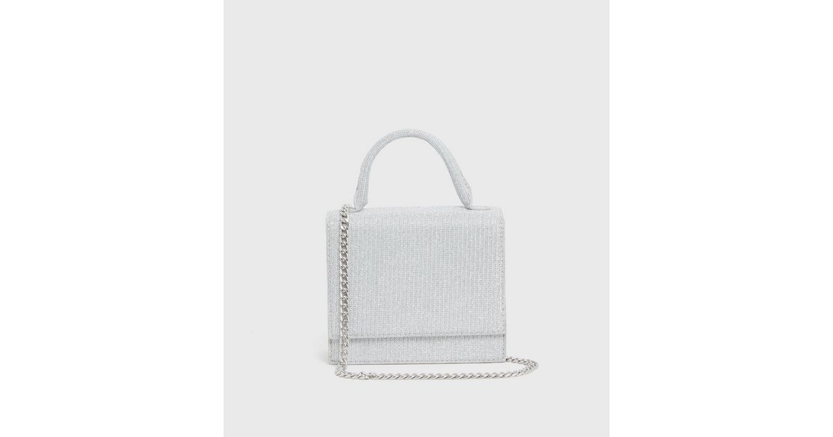 Girls Silver Glitter Cross Body Bag New Look