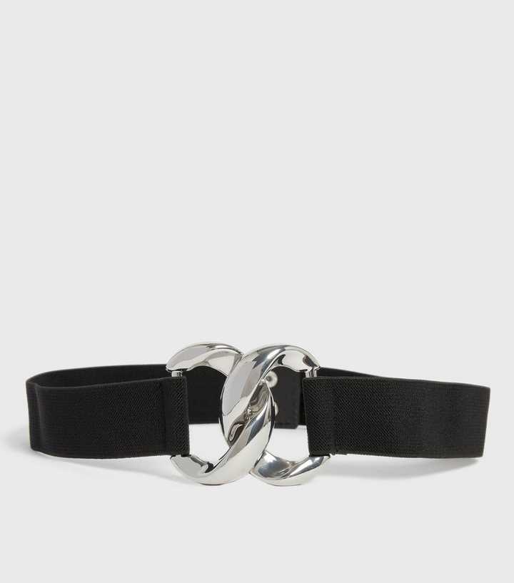 Black Chunky Chain Stretch Waist Belt