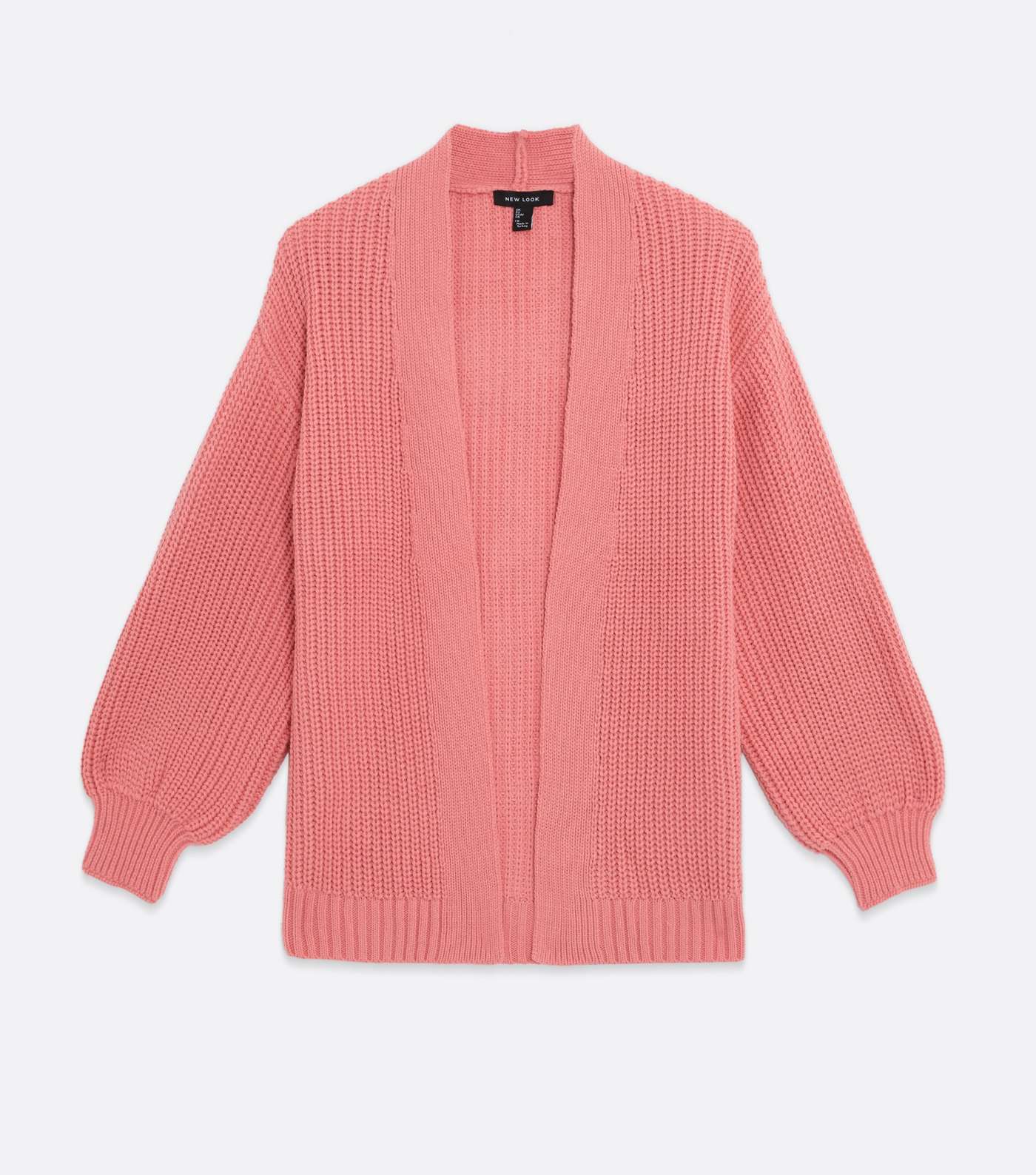 Coral Knit Puff Sleeve Cardigan Image 5