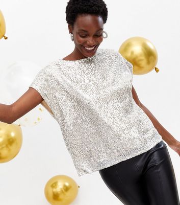 silver sequin t shirt
