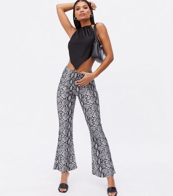 SNAKESKIN PRINT PATCHWORK TROUSERS  Snake  ZARA India