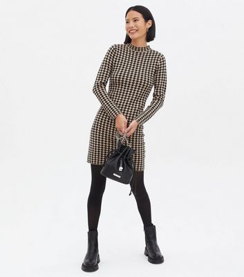 new look dog tooth dress