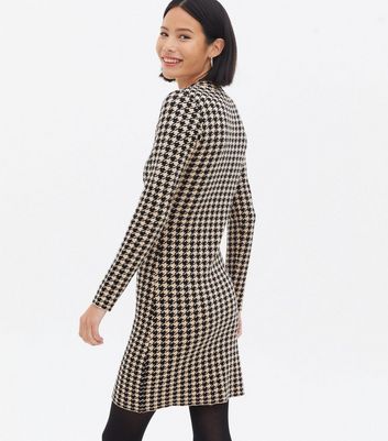 Pink Vanilla Brown Dogtooth Mini Jumper 
