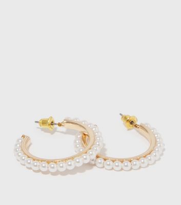 Large Organically Shaped Kasumi Pearl Hoop Earrings