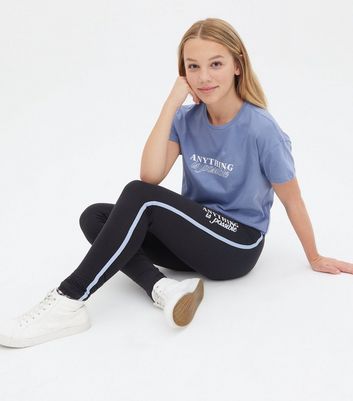 Girls Blue Anything Is Possible Logo Leggings Set | New Look