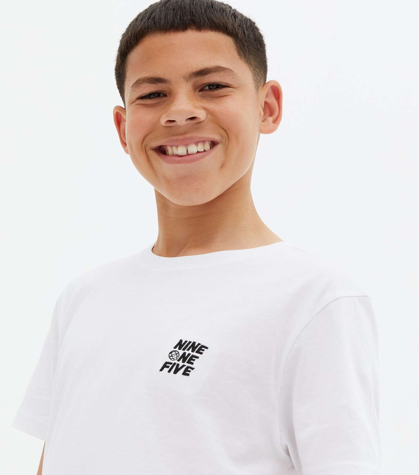 Boys White Nine One Five Logo T-Shirt