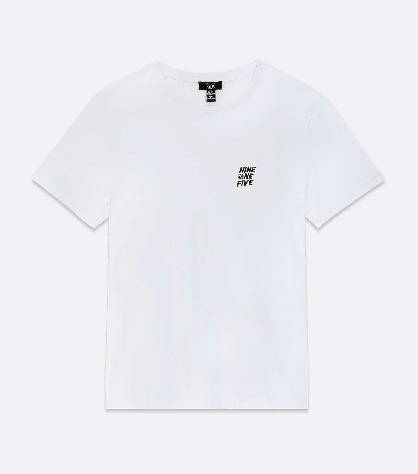 Boys White Nine One Five Logo T-Shirt Image 5