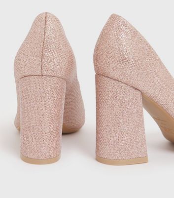 wide fit rose gold court shoes