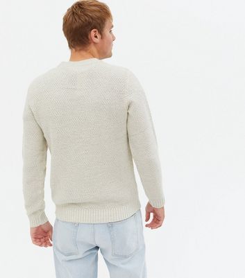 mens white crew neck jumper