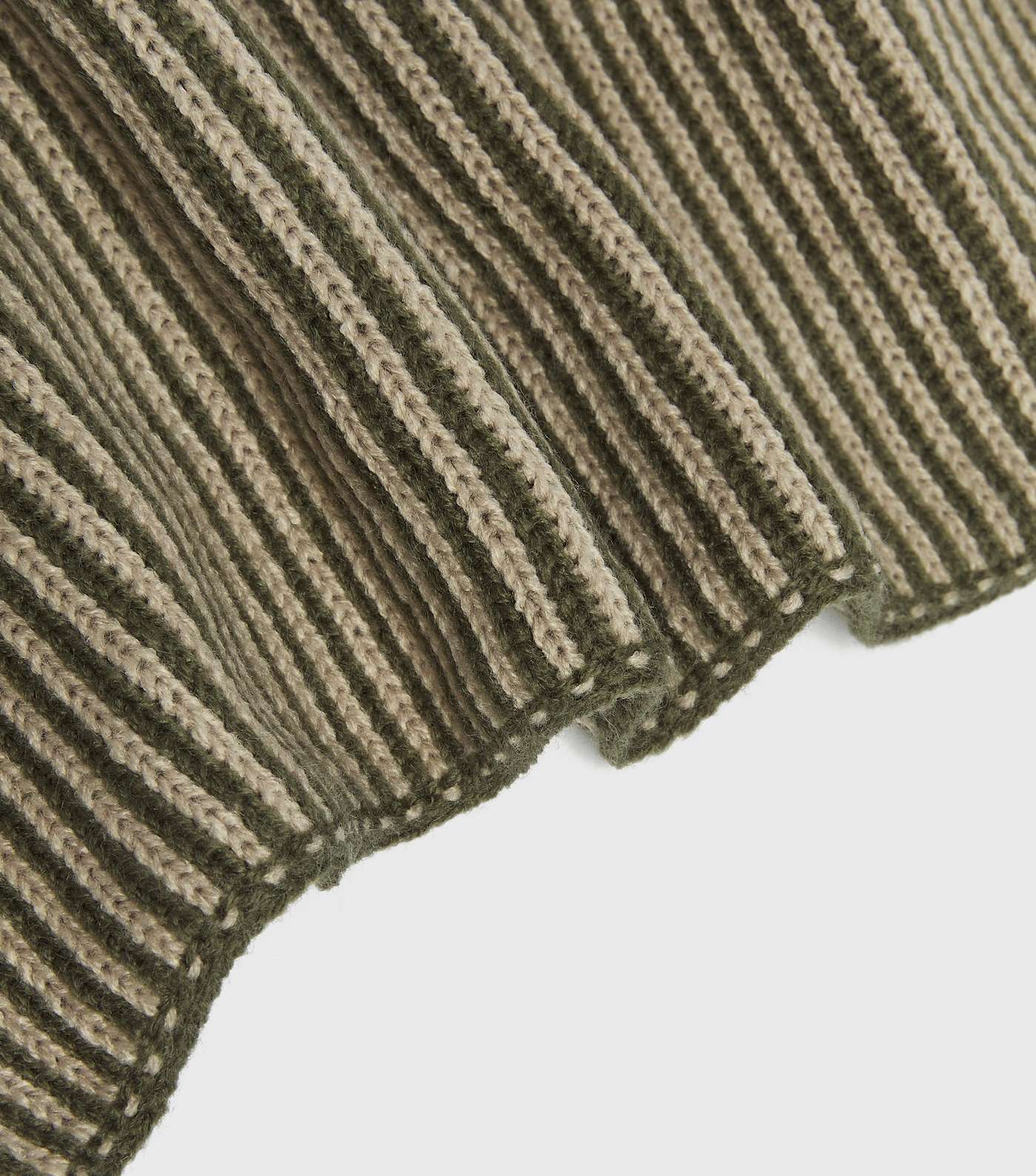 Jack & Jones Khaki Stripe Knit Scarf Image 3