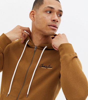 Tan zip outlet hoodie