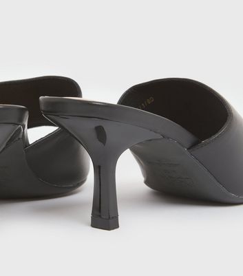 Click to view product details and reviews for Black Open Toe Kitten Heel Mules New Look Vegan.