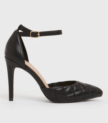 Wide Fit Black Suedette Strappy Stiletto Heel Sandals | New Look