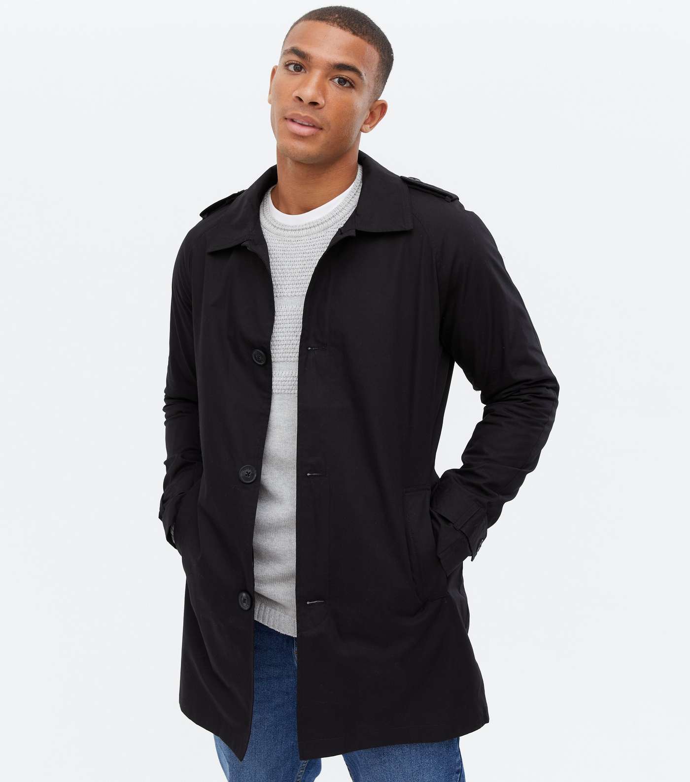 Only & Sons Black Trench Coat