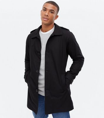 Only & Sons Black Trench Coat | New Look