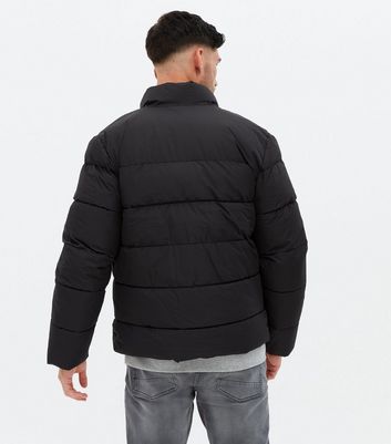 Only & Sons Black Artifact Logo Puffer Jacket | New Look