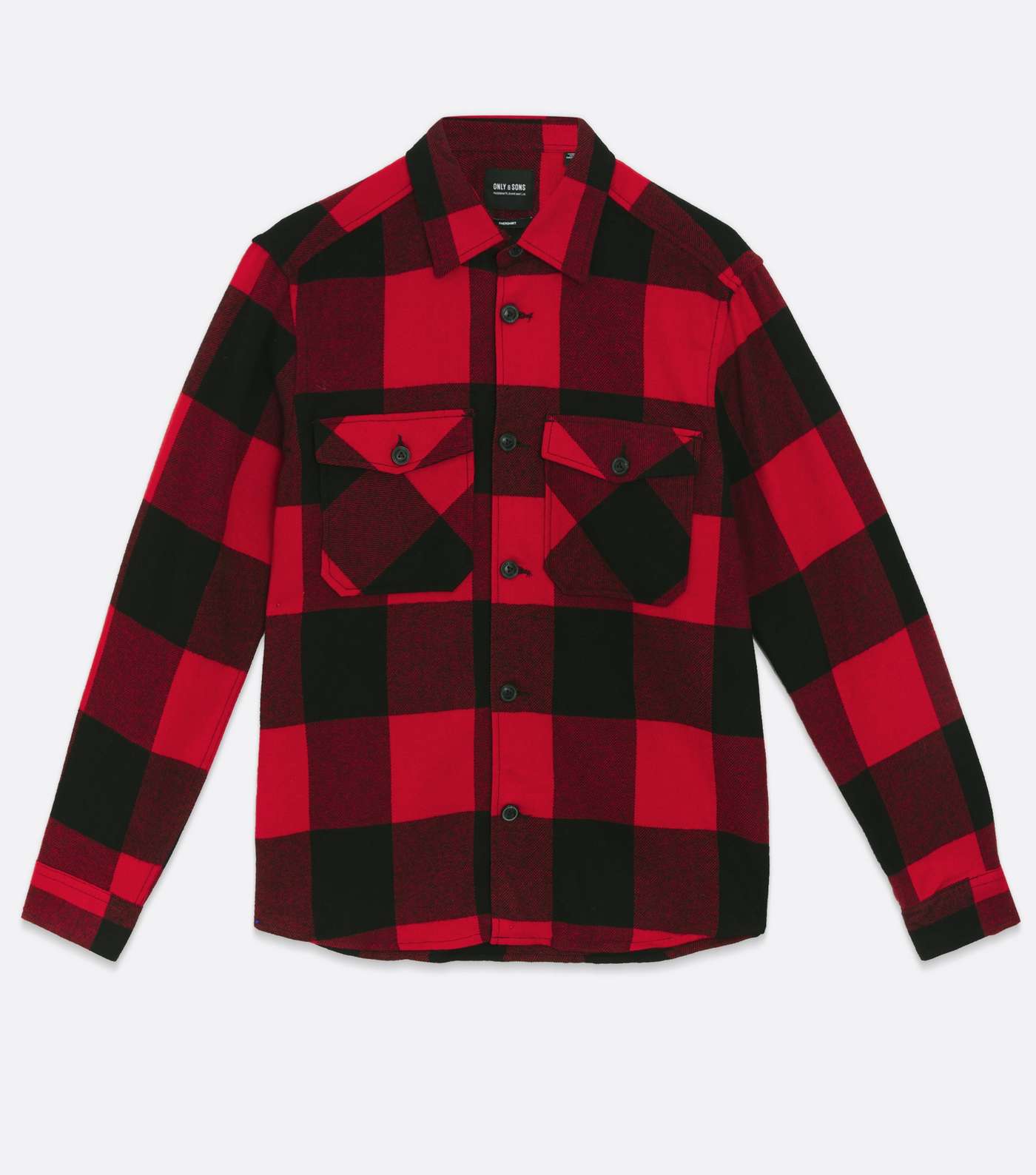 Only & Sons Red Check Long Sleeve Shirt Image 5