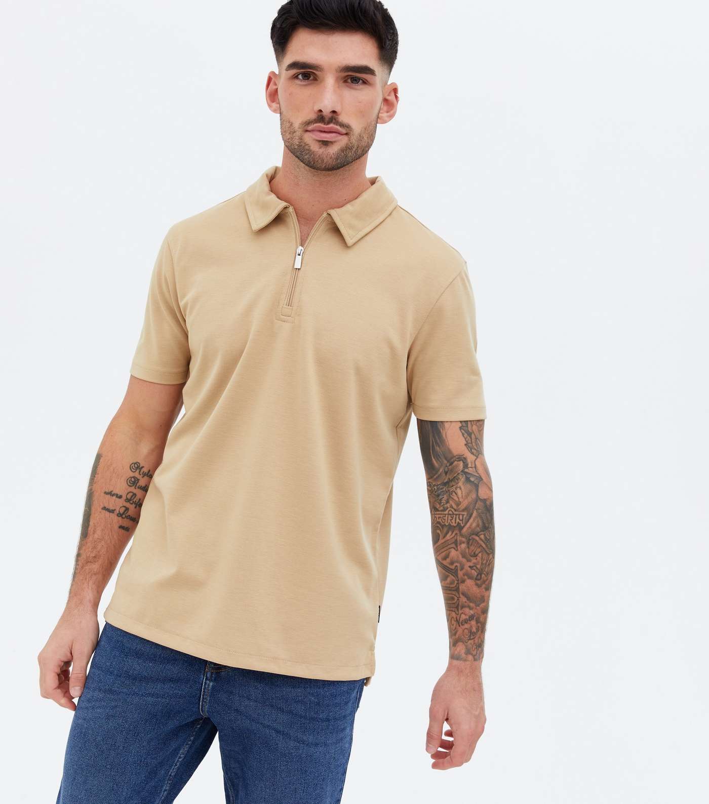Only & Sons Stone Zip Short Sleeve Polo Shirt