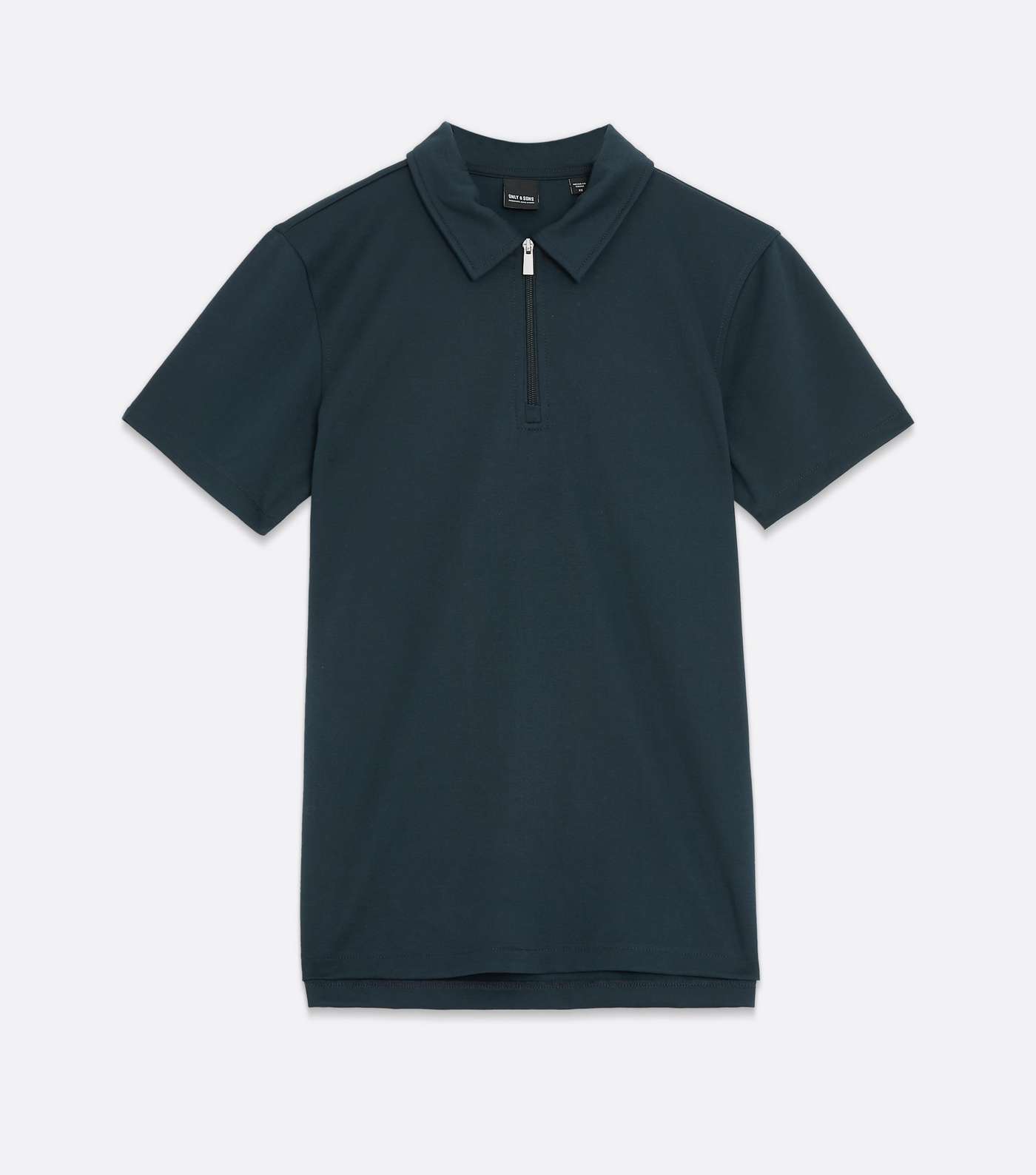 Only & Sons Navy Zip Short Sleeve Polo Shirt Image 5