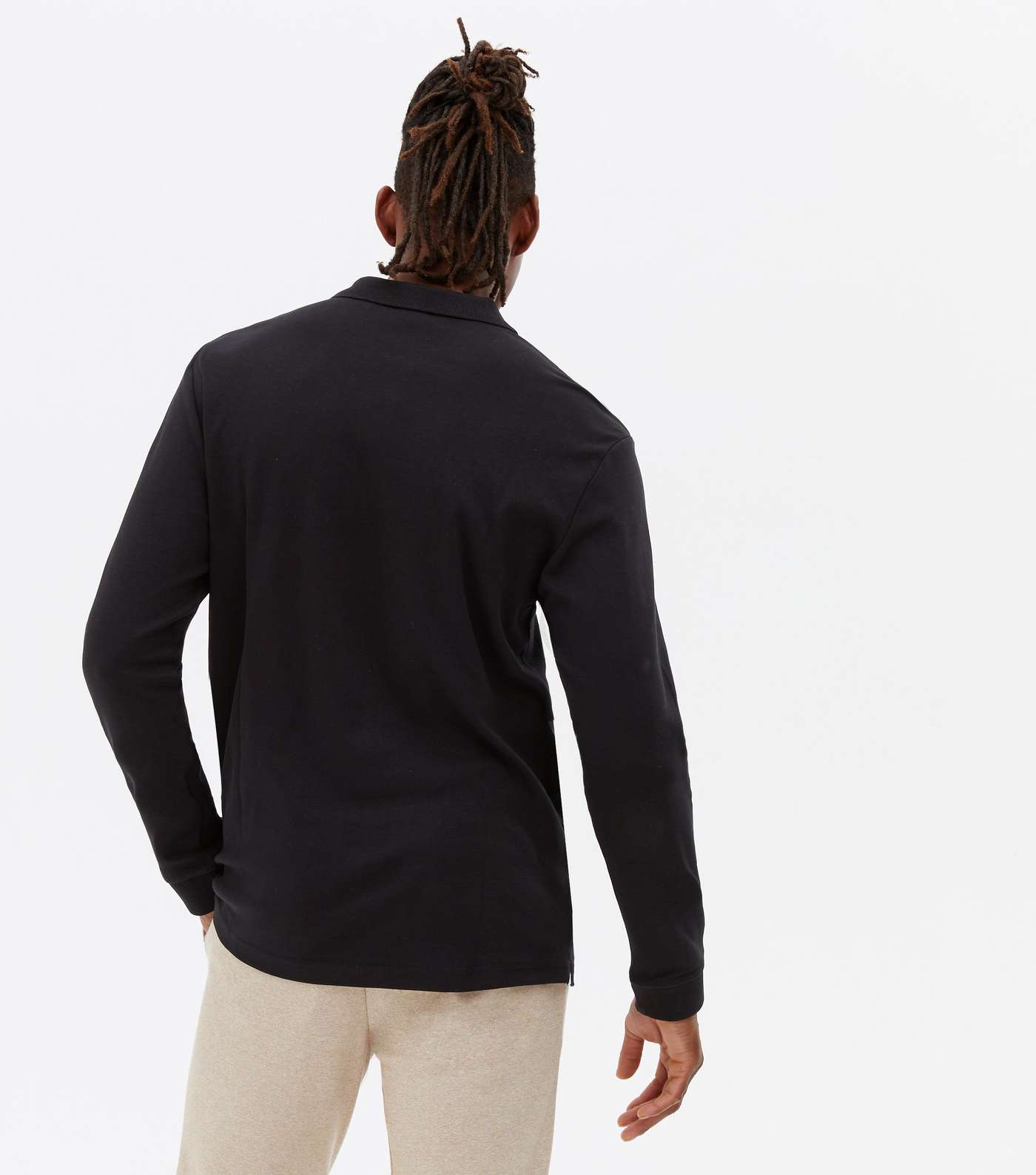 Only & Sons Black Long Sleeve Polo Shirt Image 4