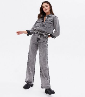 Black Acid Wash High Waist Sinead Baggy 