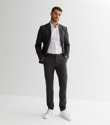 Branded | Charcoal Tipped Slim Fit Suit Trousers | Suit Direct