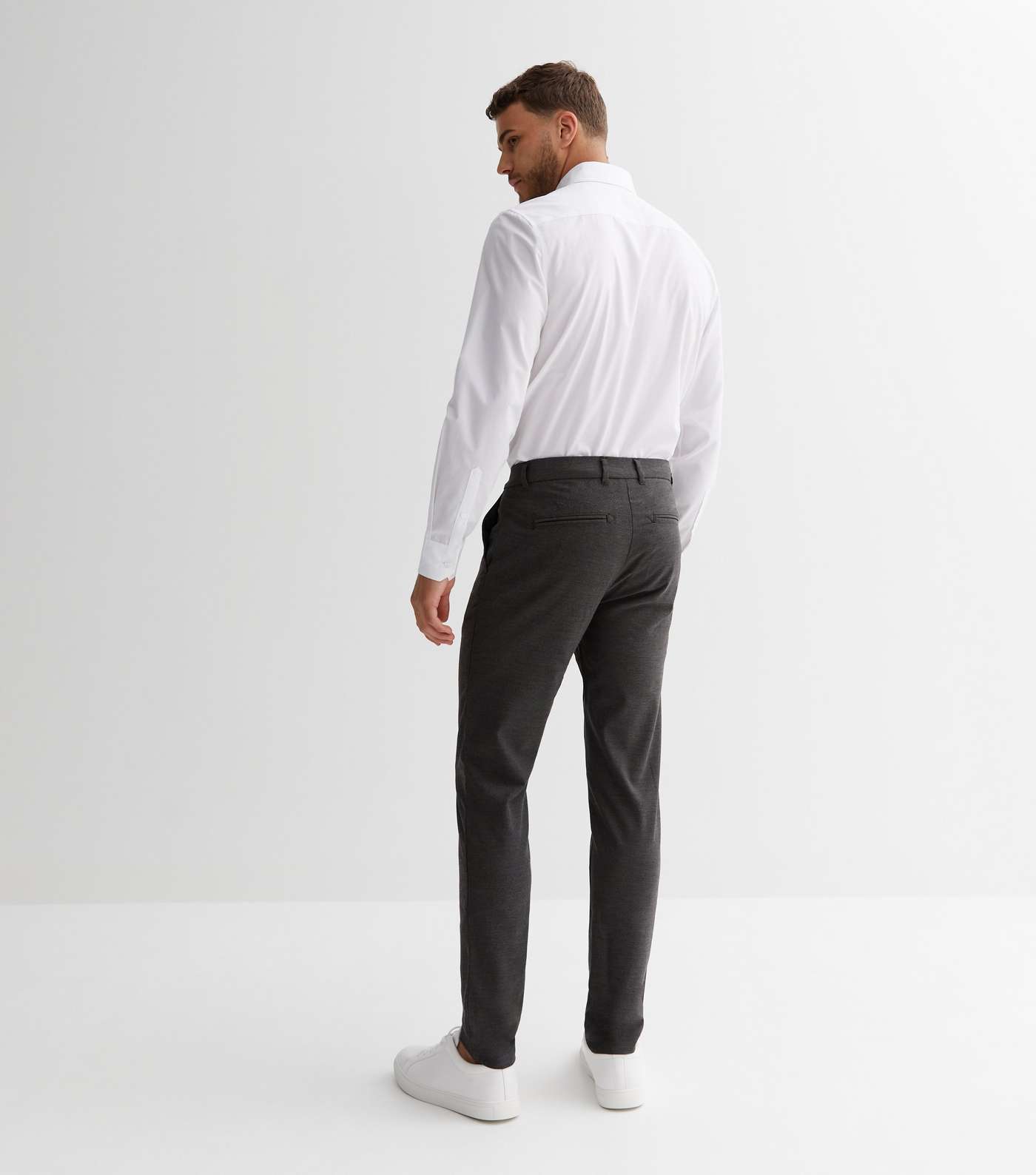 Dark Grey Skinny Suit Trousers Image 4