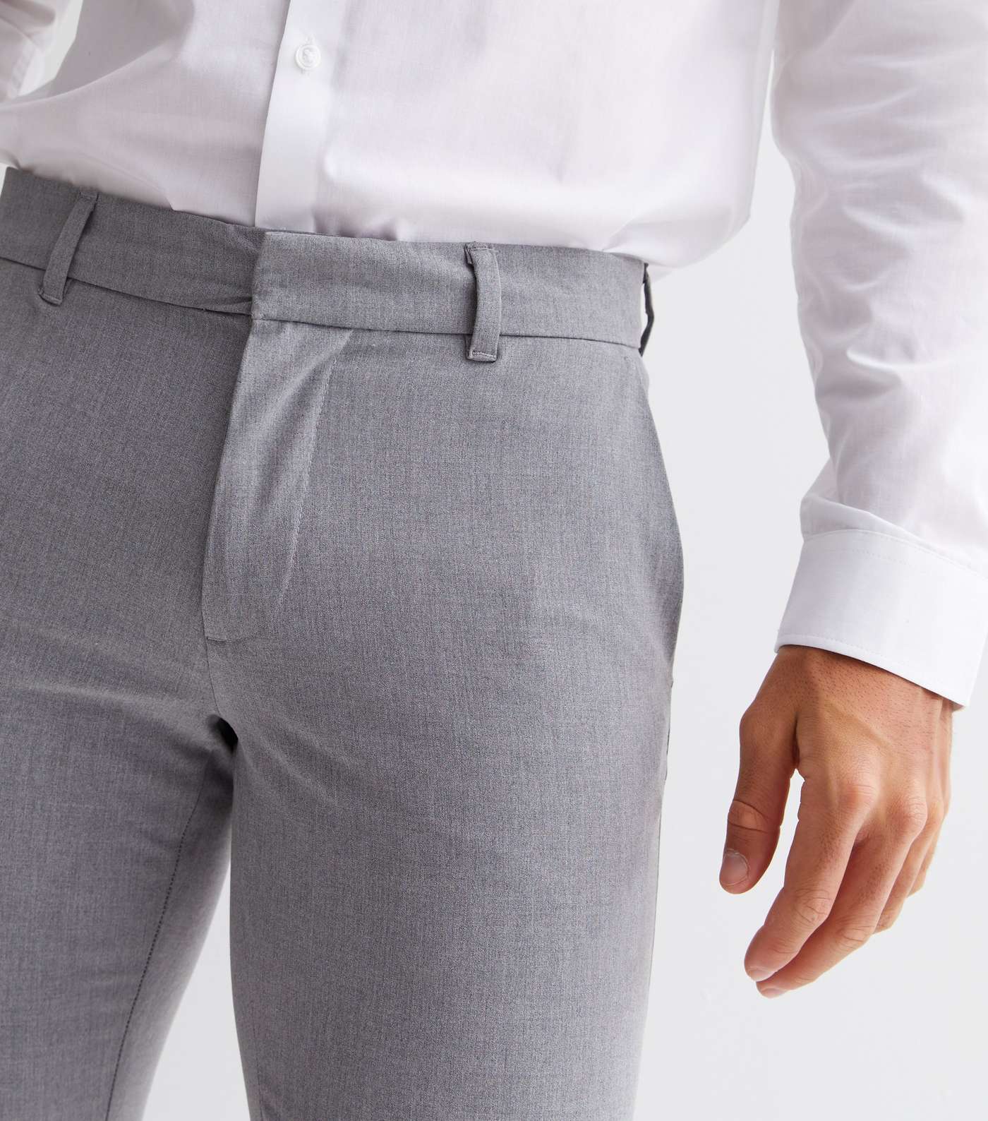 Grey Marl Skinny Suit Trousers Image 3