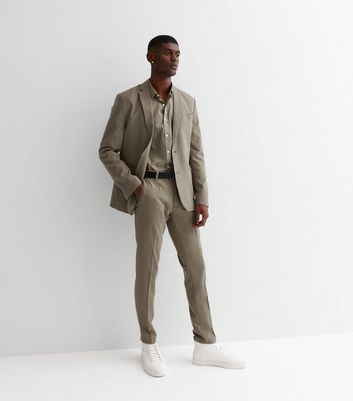 Olive Skinny Suit Trousers