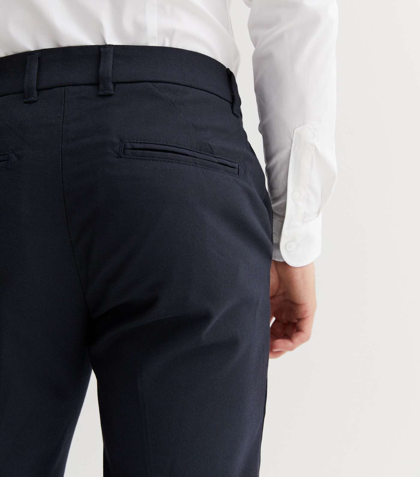 Navy Skinny Suit Trousers Image 3