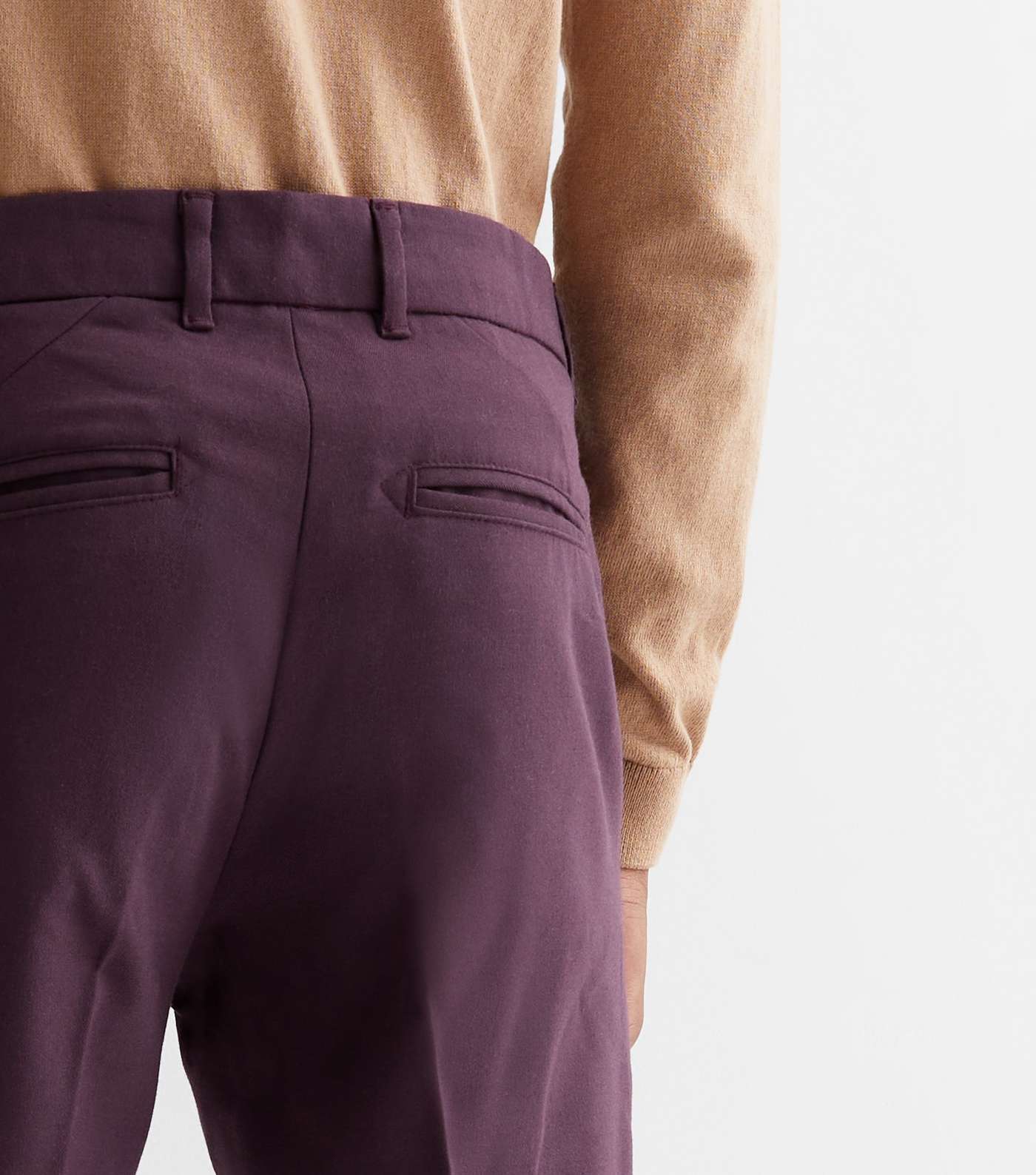 Dark Purple Skinny Suit Trousers Image 3