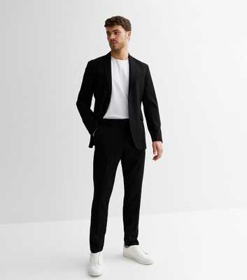 Black Mid Rise Slim Suit Trousers