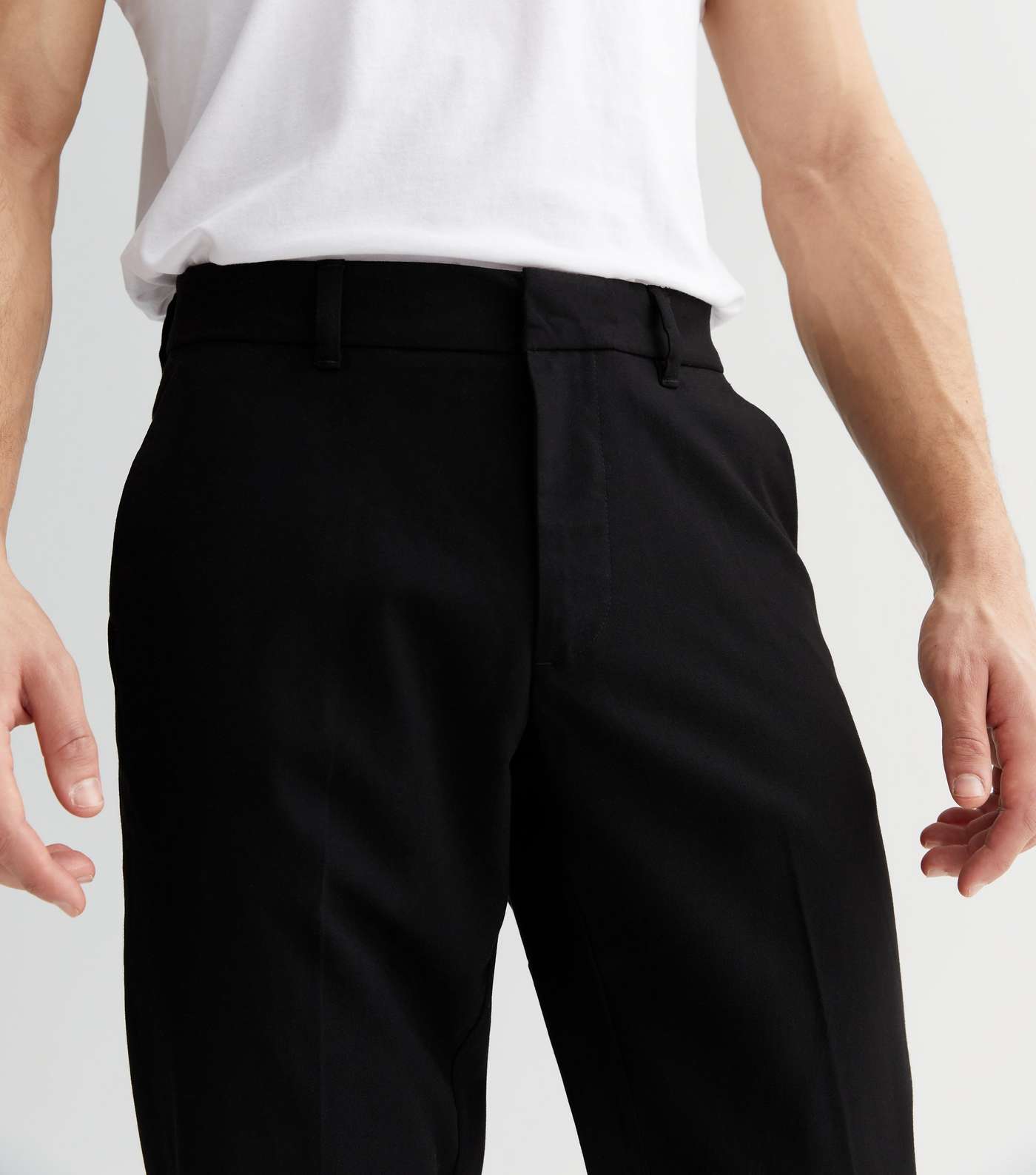 Black Mid Rise Slim Suit Trousers Image 3