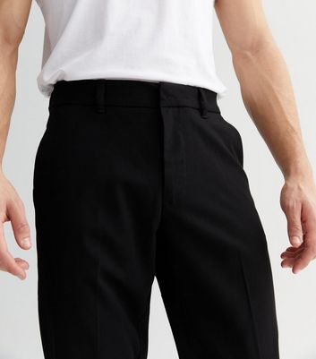 Black Mid Rise Slim Suit Trousers