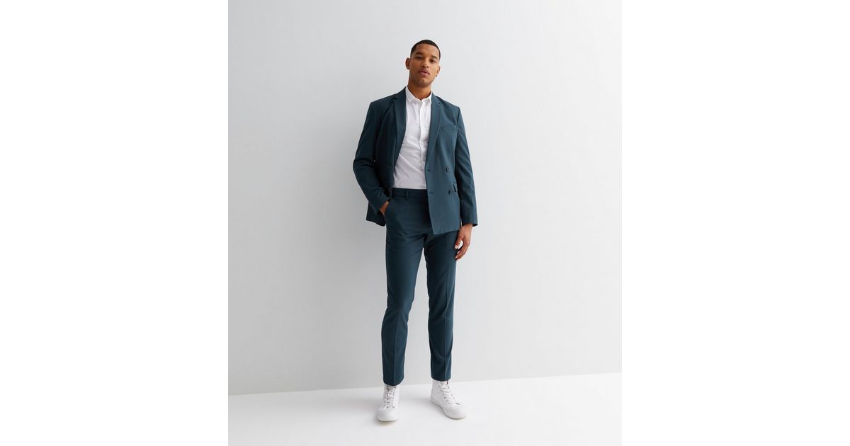 Bright Blue Slim Fit Suit Trousers New Look