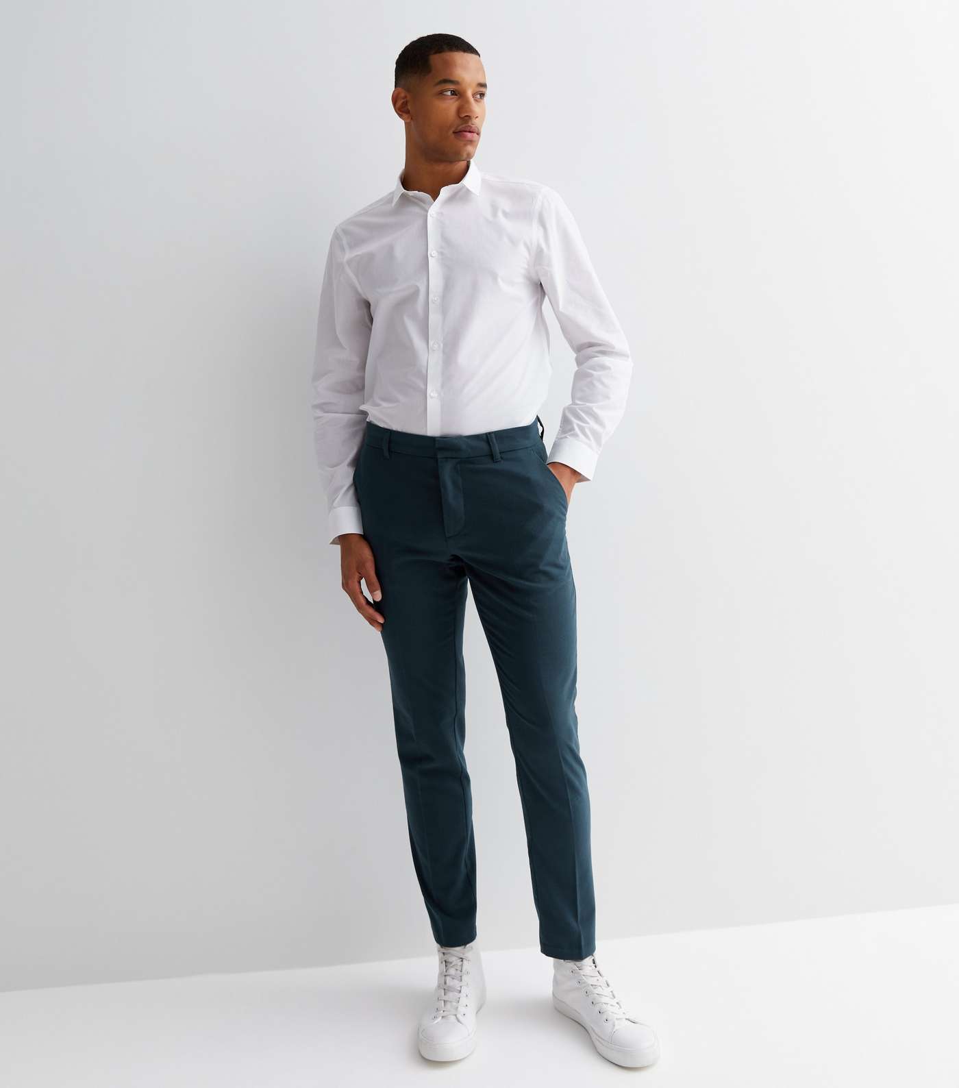 Bright Blue Slim Fit Suit Trousers Image 5