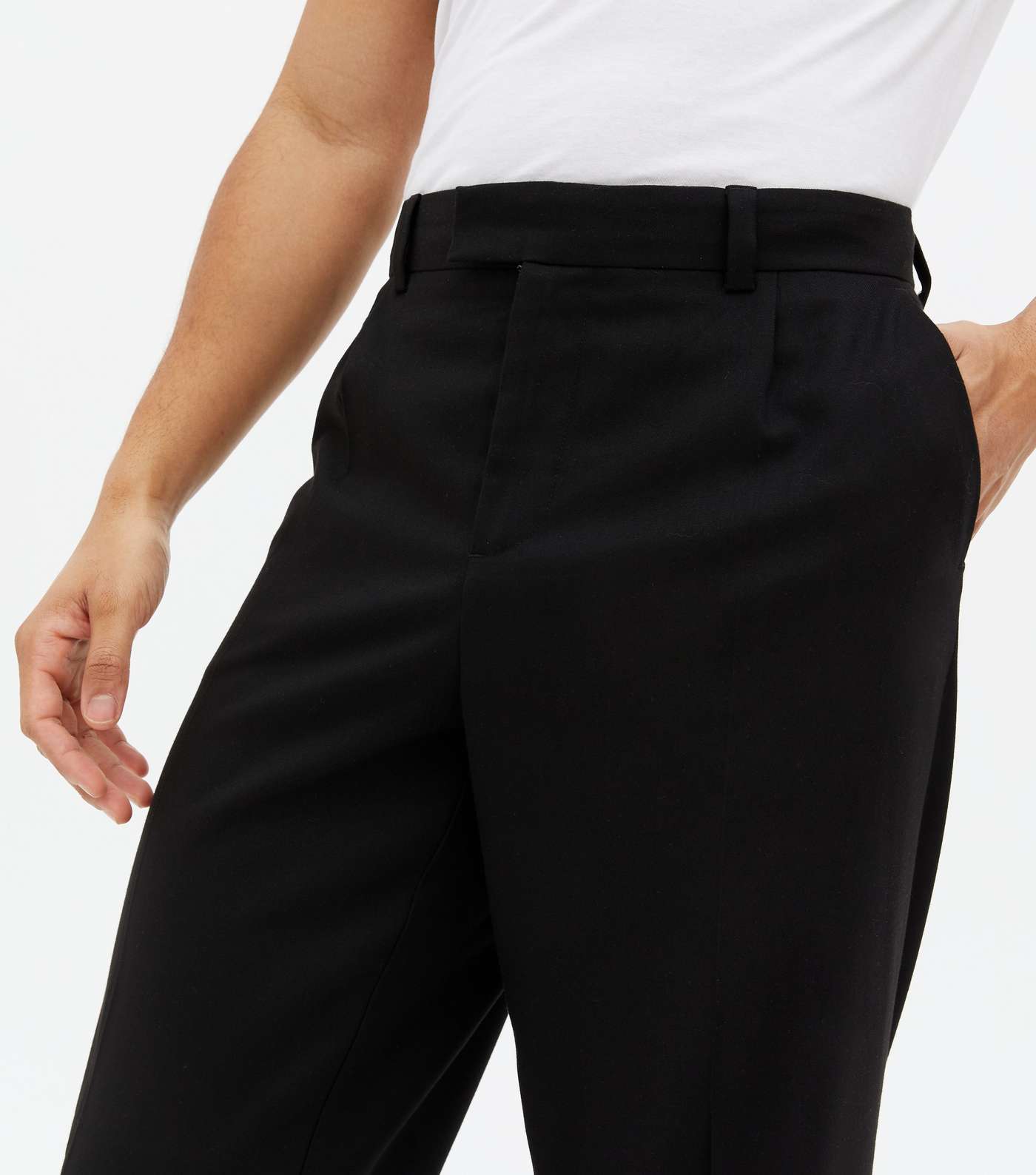 Black Relaxed Fit Trousers Image 3