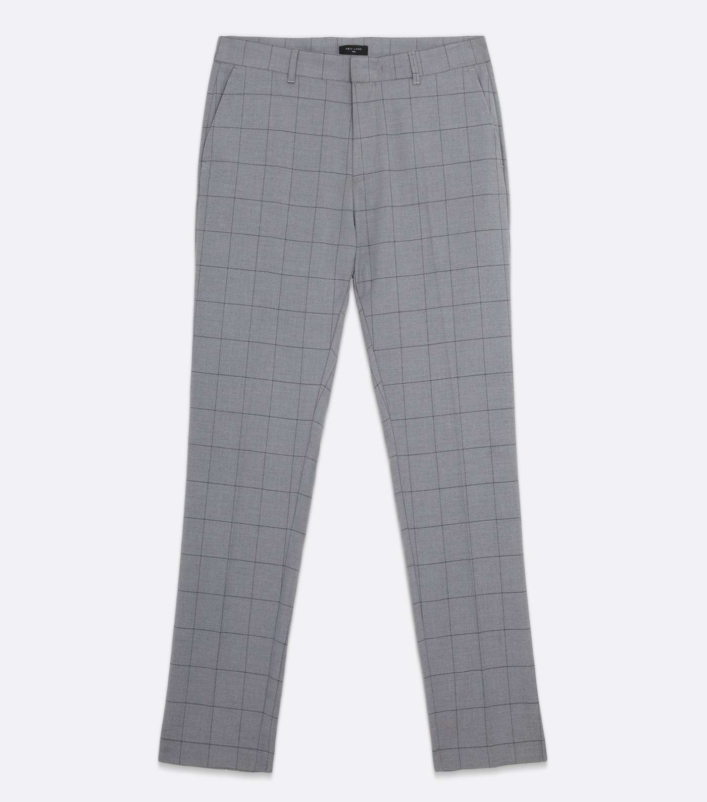 Grey Check Tapered Skinny Trousers Image 5