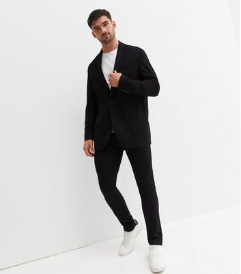 Mens slim fit discount black suit jacket