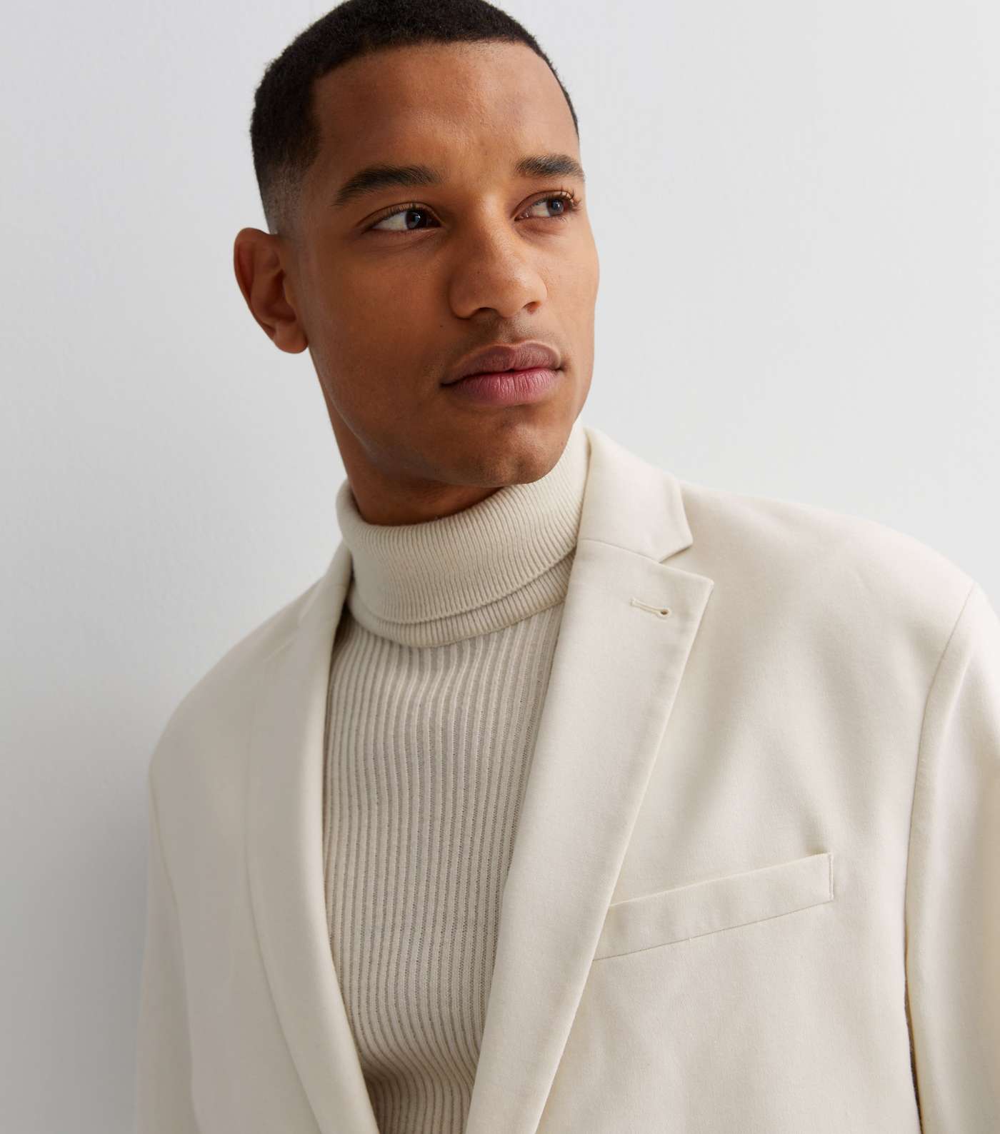 Off White Revere Collar Relaxed Fit Blazer Image 3