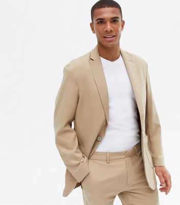 Tan Relaxed Fit Suit Jacket